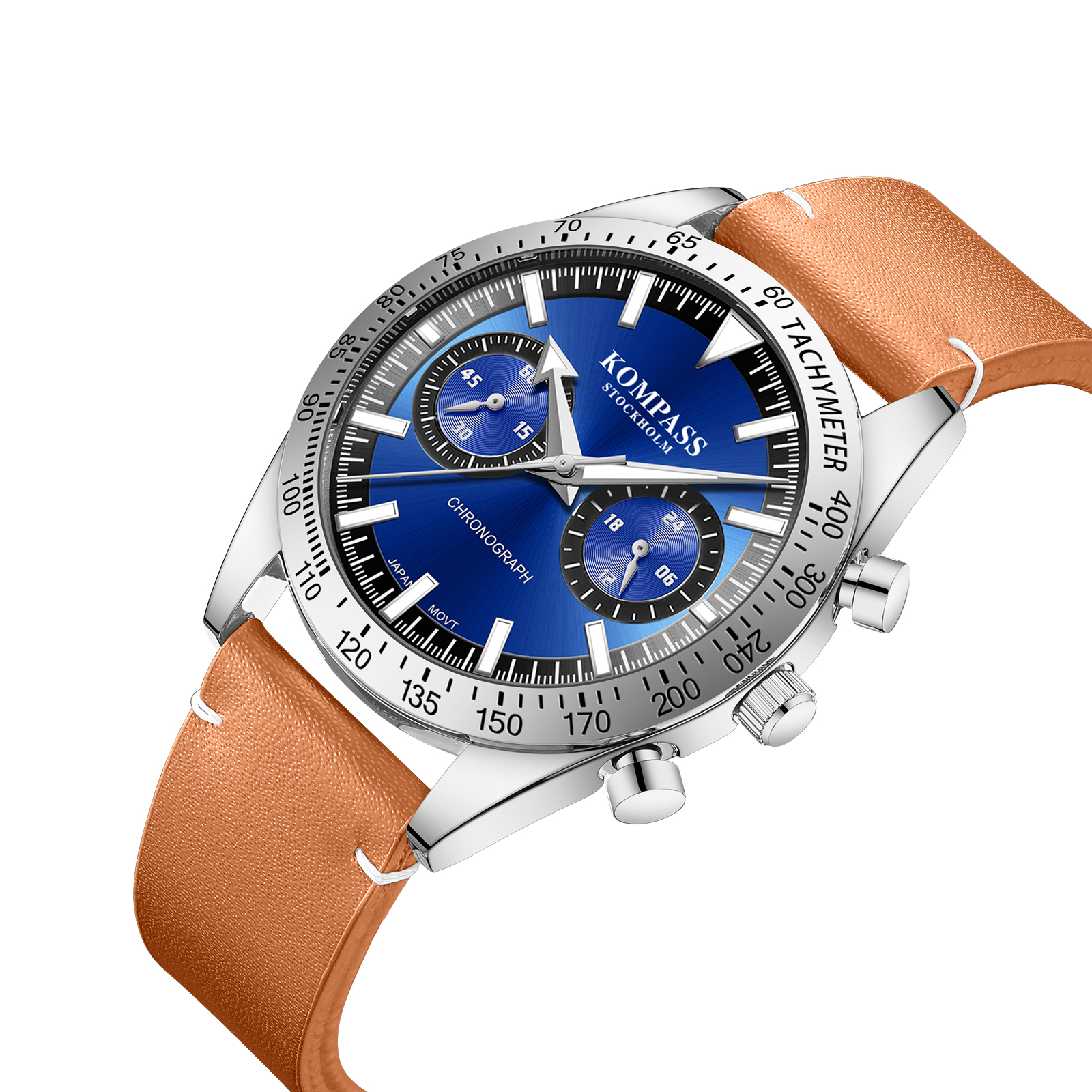 Kompass Skyborne Chronograph Silver Brown Blue - 2