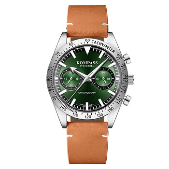 Kompass Skyborne Chronograph Silver Brown Green