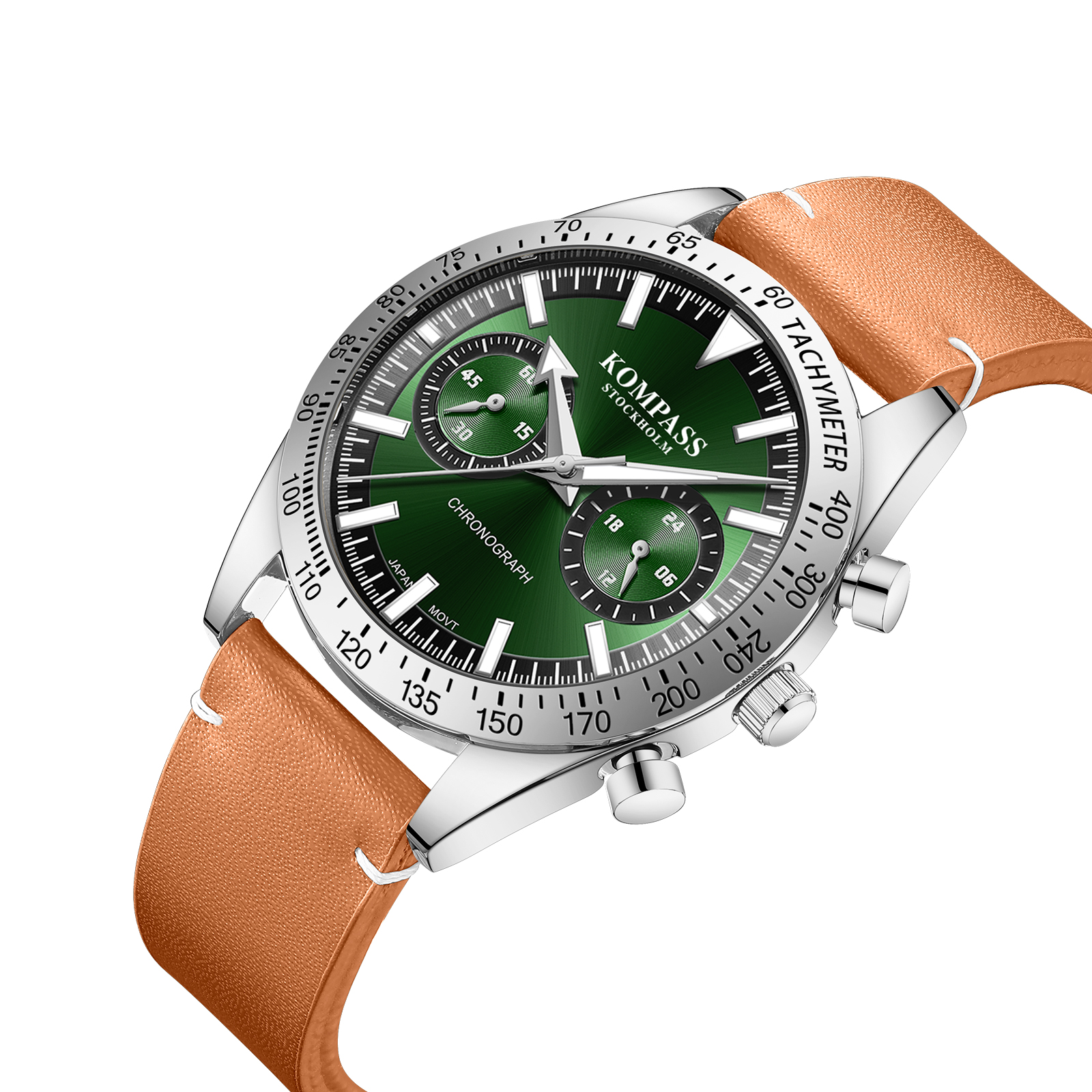 Kompass Skyborne Chronograph Silver Brown Green - 2