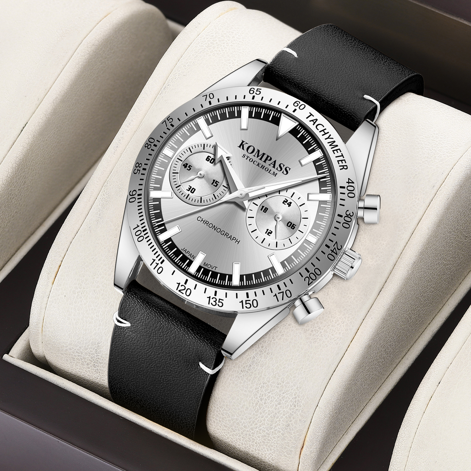 Kompass Skyborne Chronograph Silver Black Silver - 5