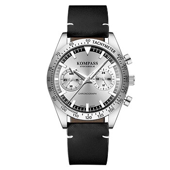 Kompass Skyborne Chronograph Silver Black Silver