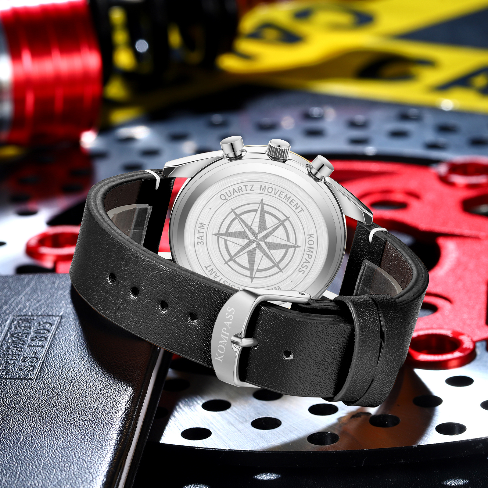 Kompass Skyborne Chronograph Silver Black Gold - 9