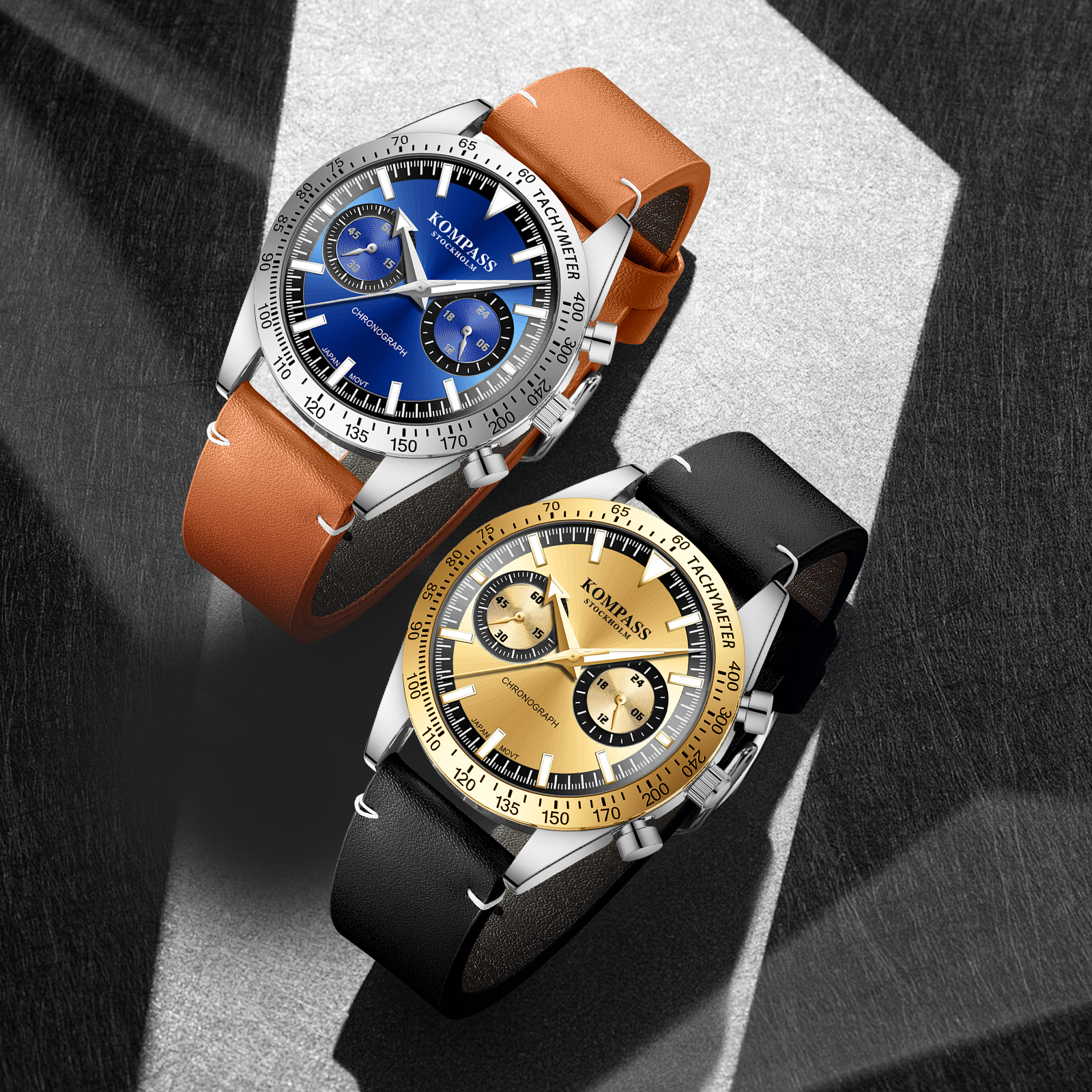 Kompass Skyborne Chronograph Silver Black Gold - 8