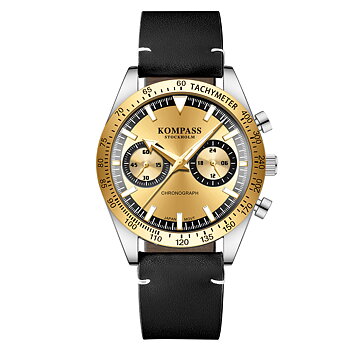 Kompass Skyborne Chronograph Silver Black Gold