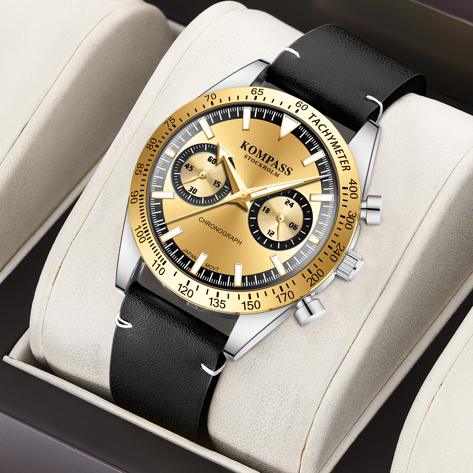 Kompass Skyborne Chronograph Silver Black Gold - 5