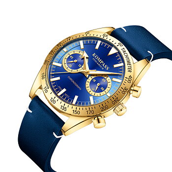 Kompass Skyborne Chronograph Gold Blue