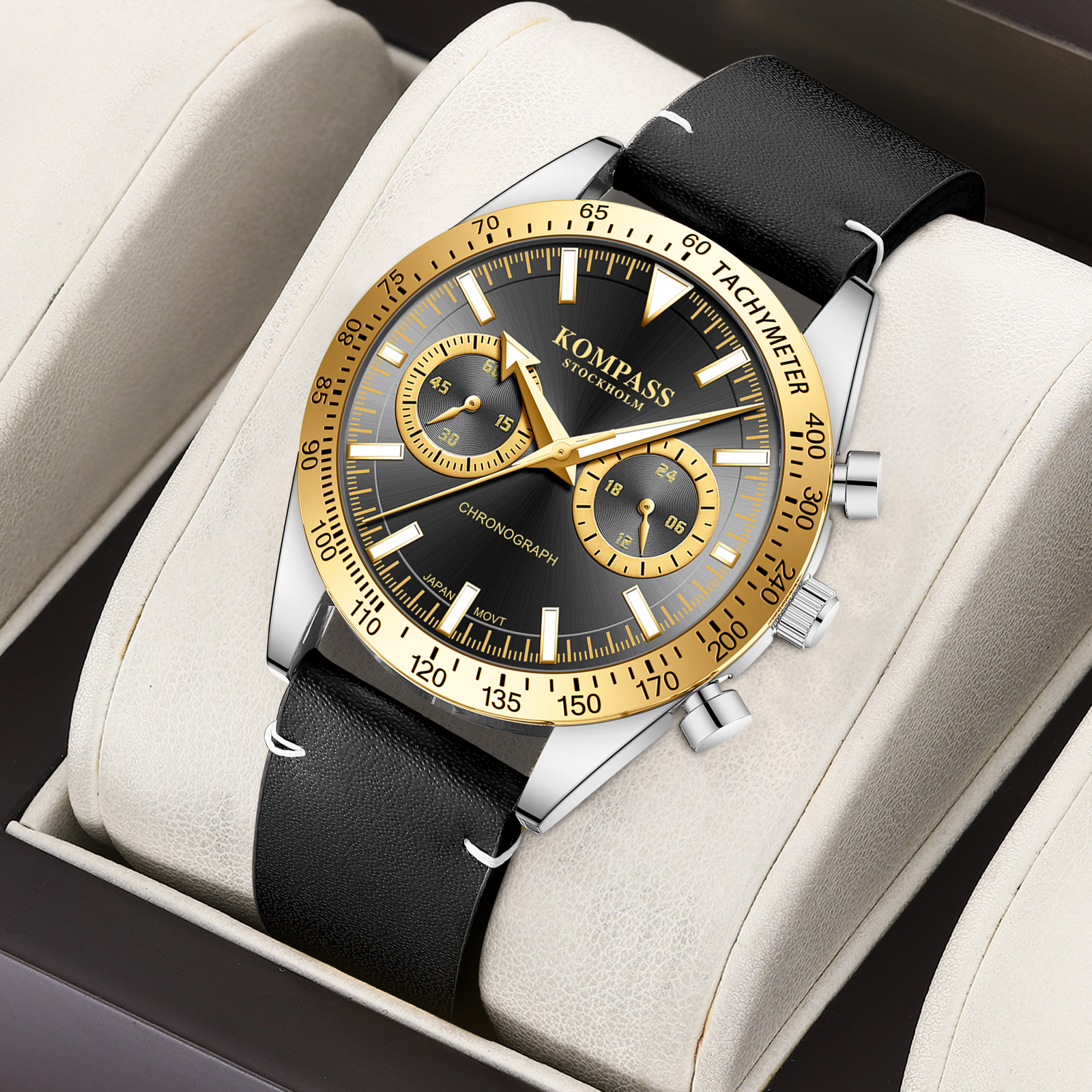 Kompass Skyborne Chronograph Silver Gold Black - 5