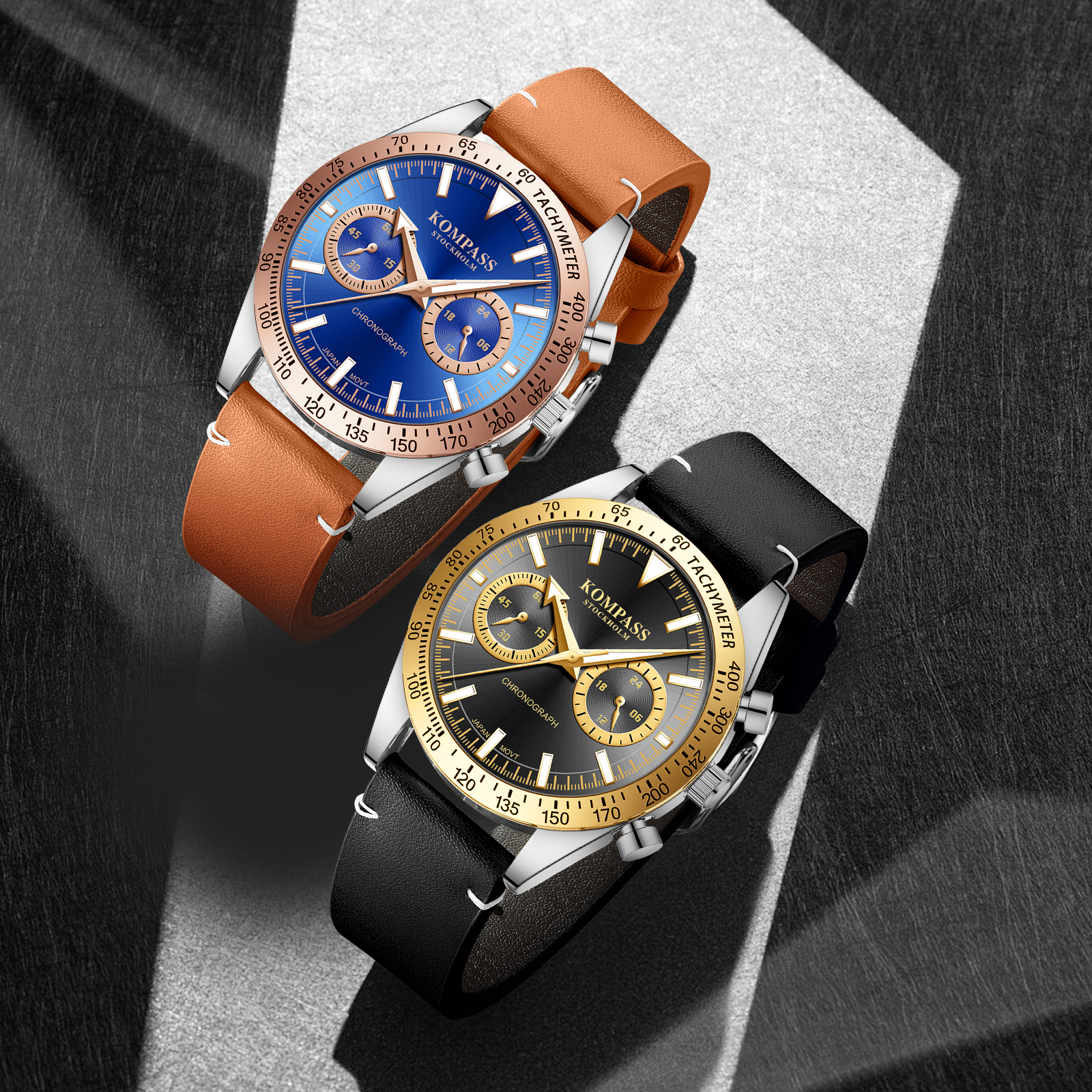 Kompass Skyborne Chronograph Silver Gold Black - 8