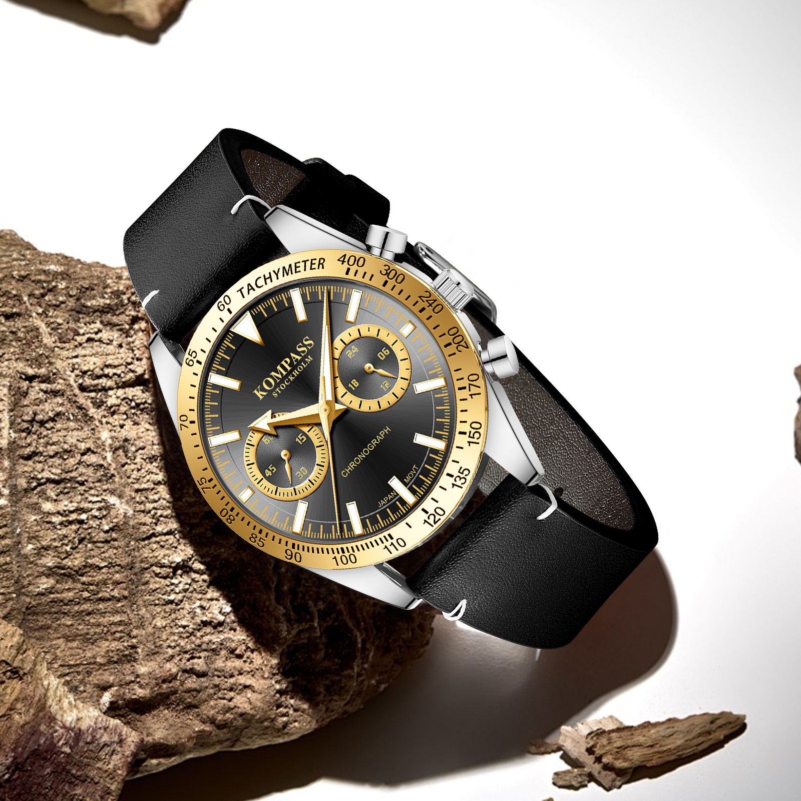 Kompass Skyborne Chronograph Silver Gold Black - 4