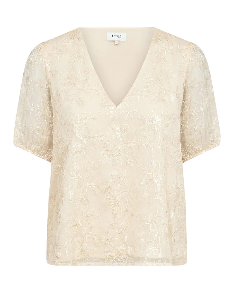 Blus Roxy ljusbeige med paljetter