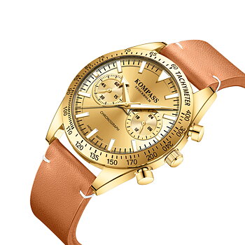 Kompass Skyborne Chronograph Gold Brown