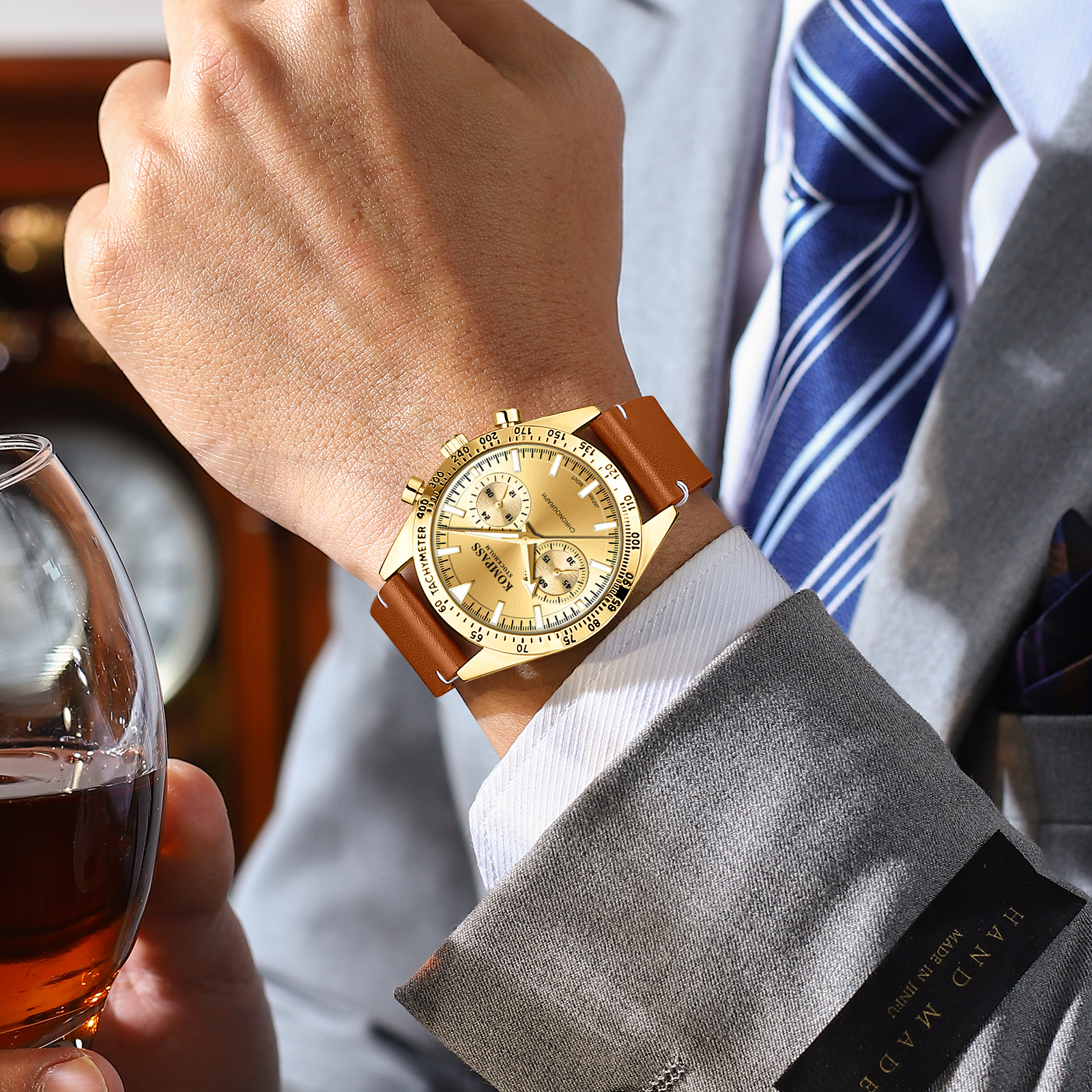 Kompass Skyborne Chronograph Gold Brown - 7