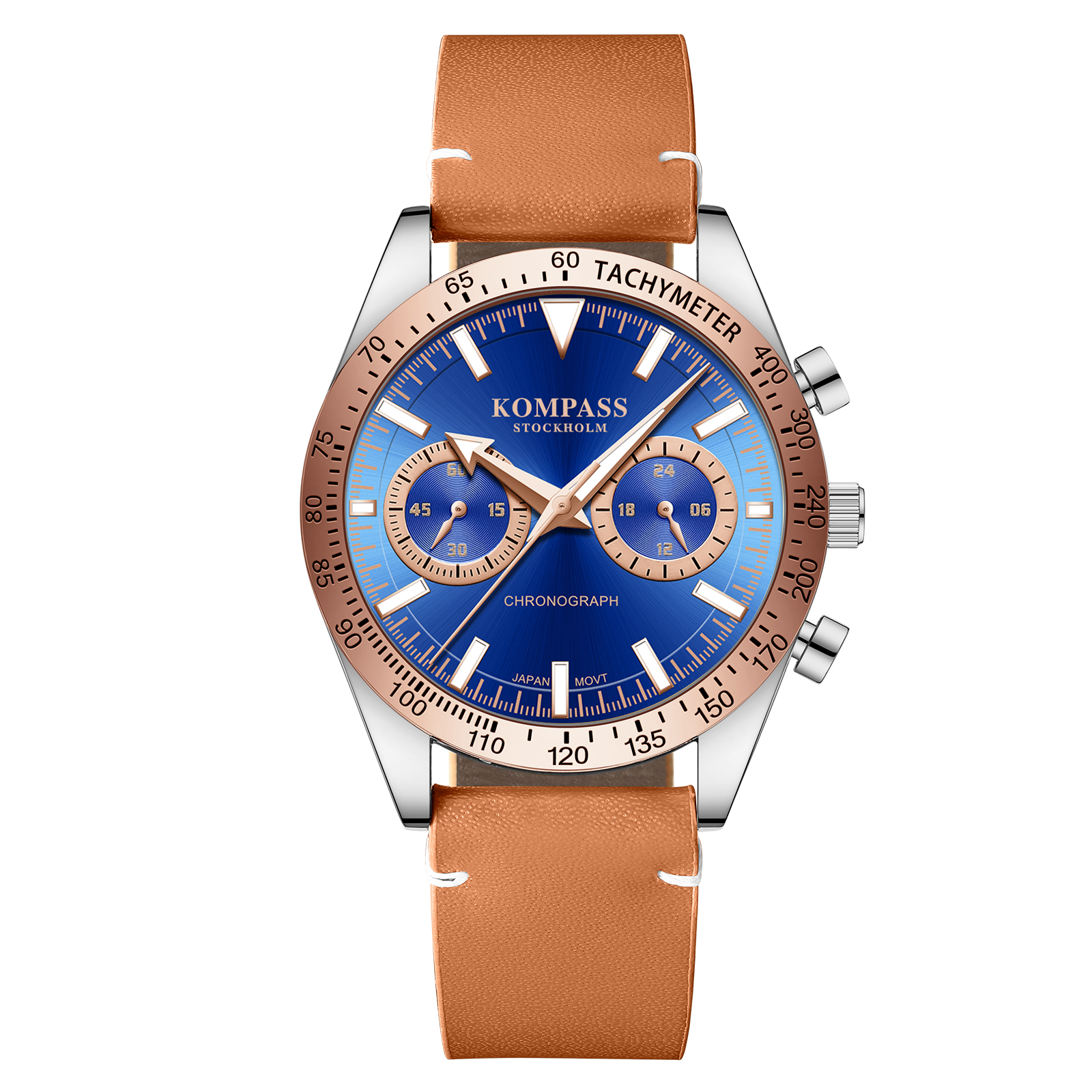 Kompass Skyborne Chronograph Silver Rose Gold Brown Blue