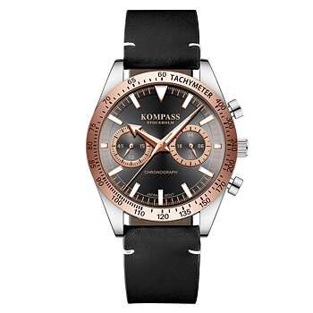 Kompass Skyborne Chronograph Silver Rose Gold Black