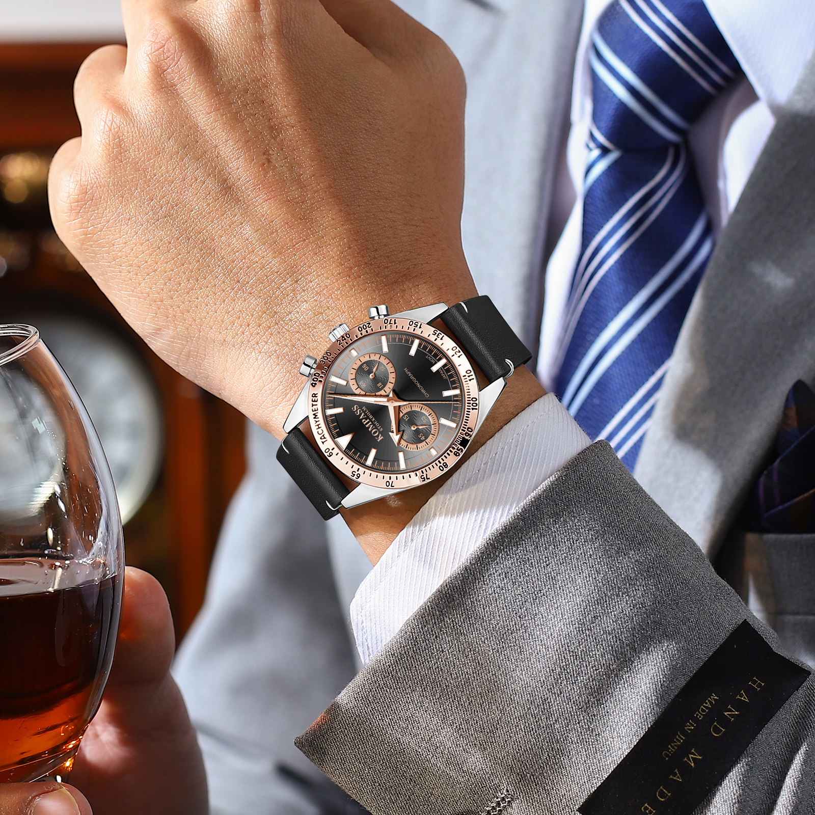 Kompass Skyborne Chronograph Silver Rose Gold Black - 7