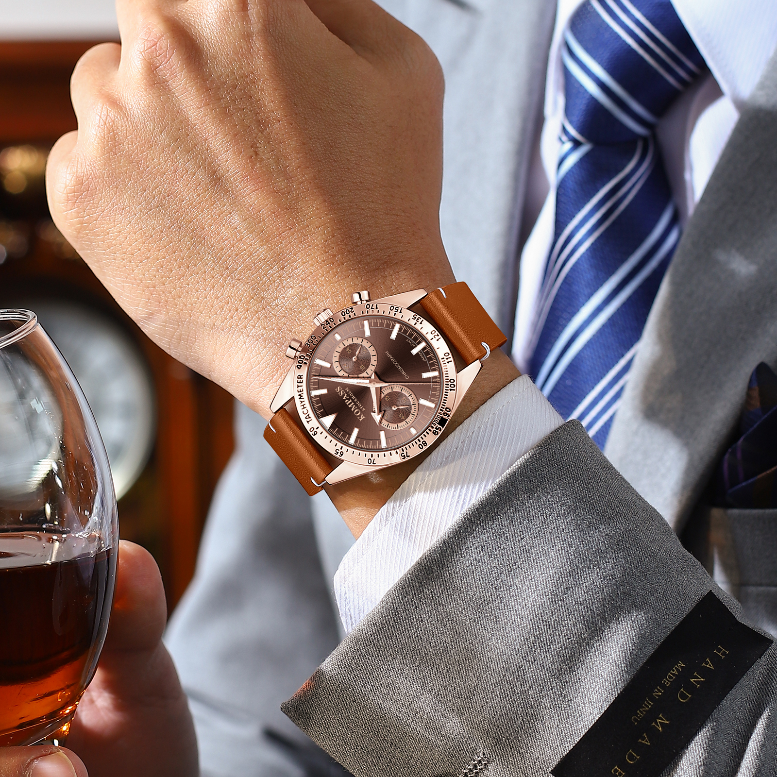 Kompass Skyborne Chronograph Rose Gold Brown - 7