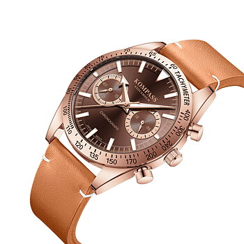 Kompass Skyborne Chronograph Rose Gold Brown