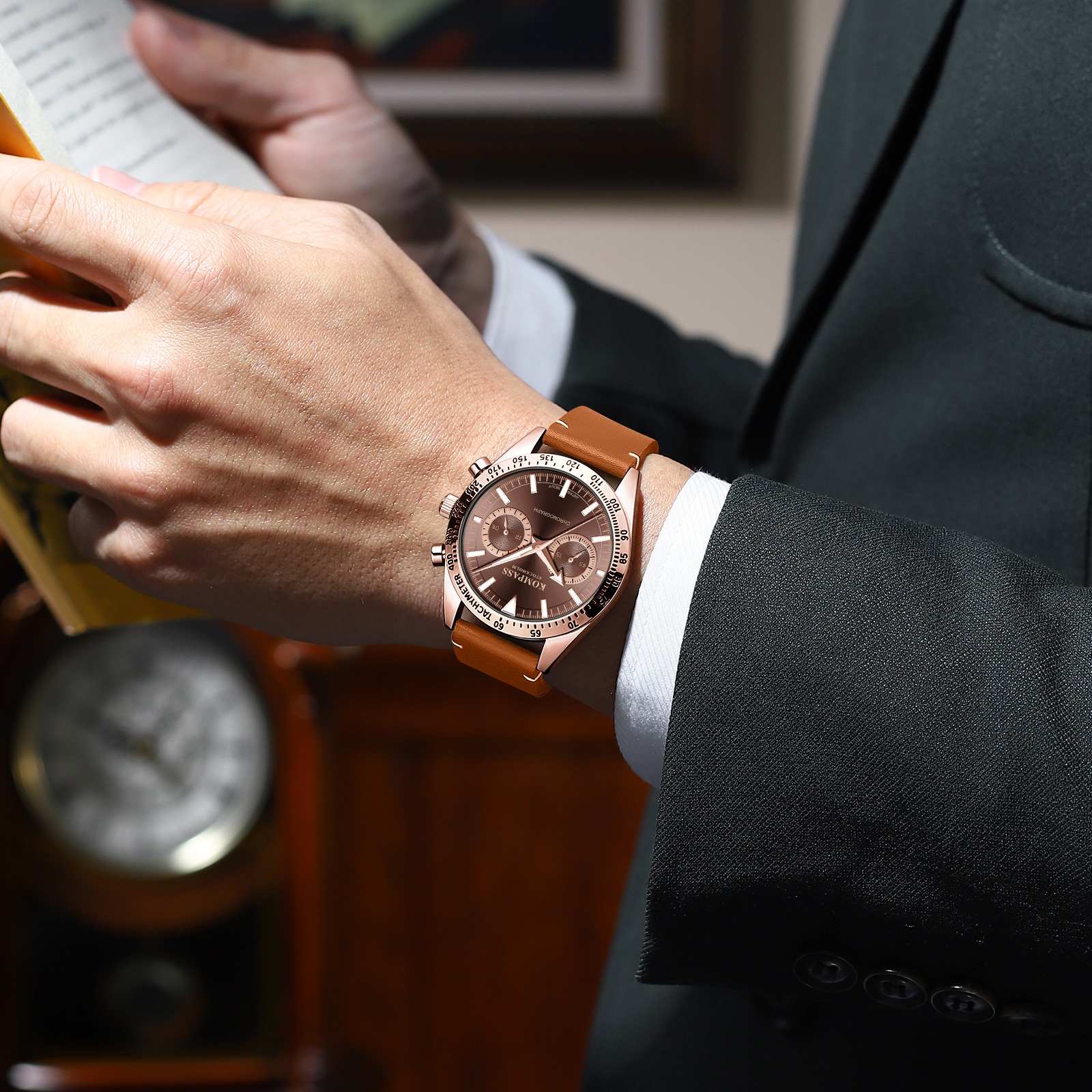 Kompass Skyborne Chronograph Rose Gold Brown - 6