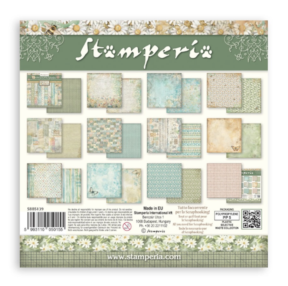 Stamperia Paper Pad 8X8 - Daisy Art Backgrounds  - 2
