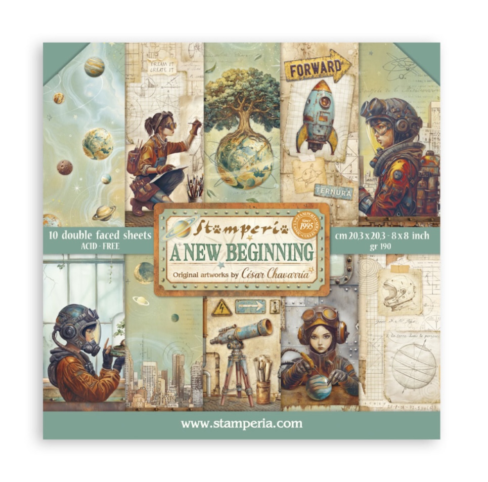 Stamperia Paper Pad 8X8 - A new Beginning 