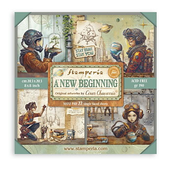 Stamperia Paper Pad 8X8 Maxi (Single face) - A new Beginning 