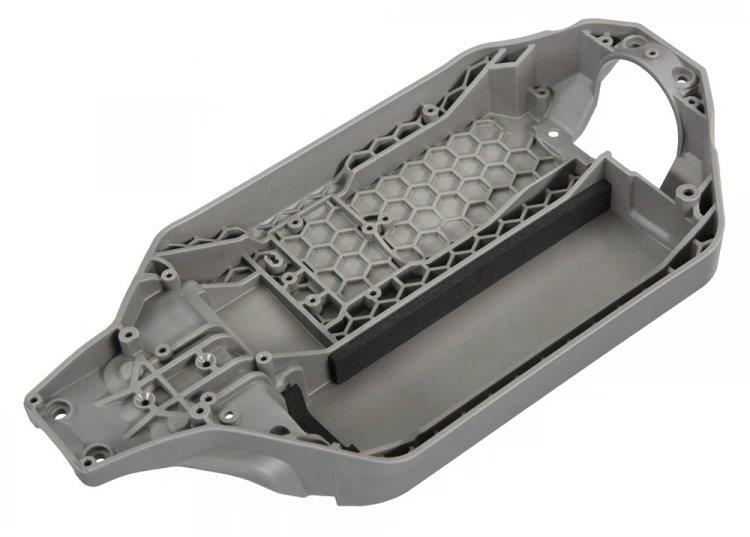 Traxxas Chassi Bottenplatta (Långt Batteri) Grå Rustler 4x4