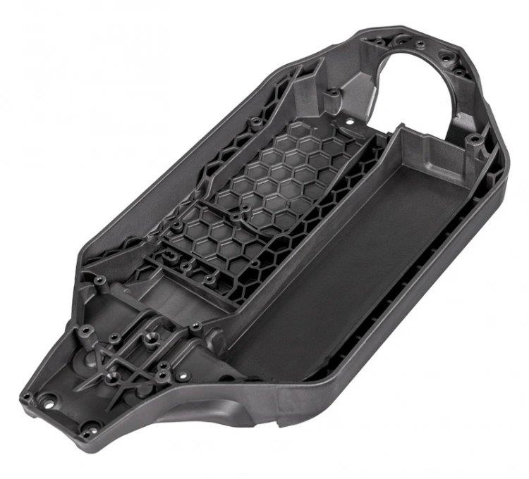 Traxxas Chassi Bottenplatta (Långt Batteri) Grafitgrå Rustler 4x4
