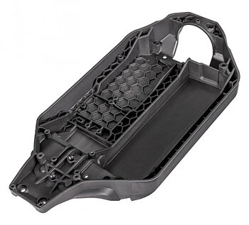 Traxxas Chassi Bottenplatta (Långt Batteri) Grafitgrå Rustler 4x4