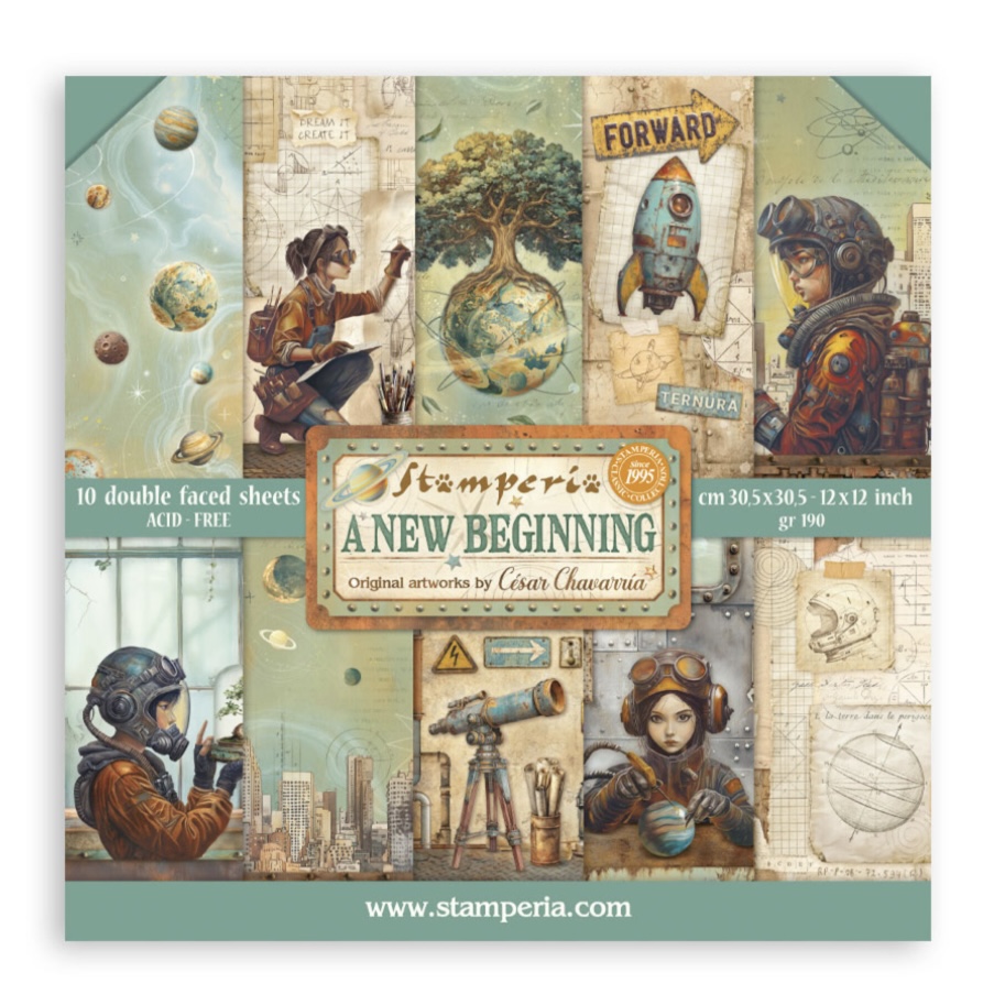 Stamperia Paper Pad 12X12 - A new Beginning 