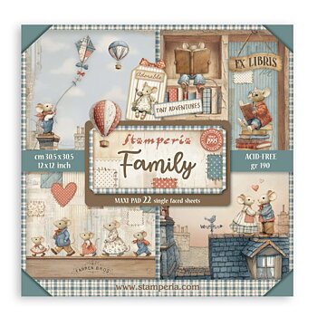 Stamperia Paper Pad 12X12 - Family (Single Face)