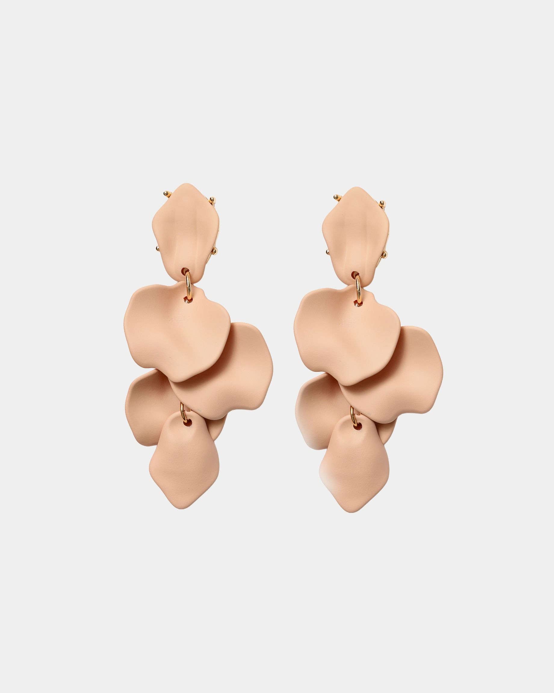 Leaf Earrings Matt Nude Pink