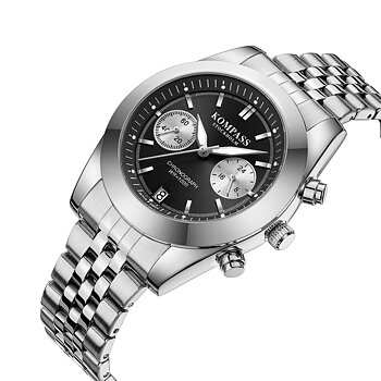 Kompass Navigator Chrono Silver Black