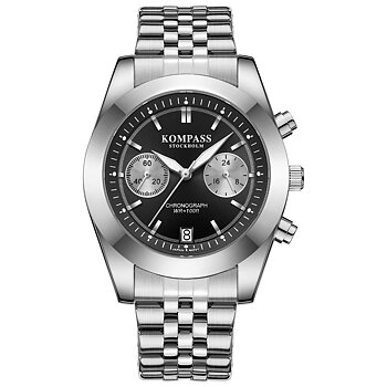 Kompass Navigator Chrono Silver Black