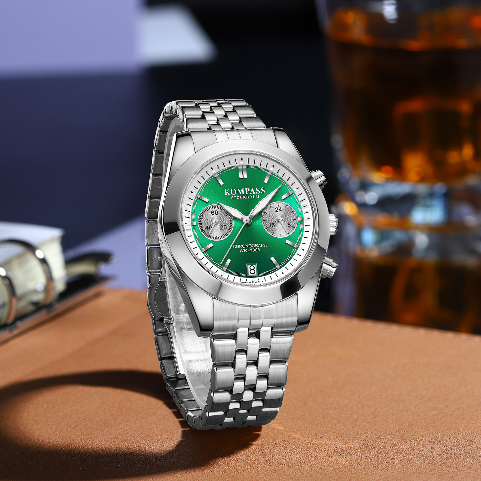 Kompass Navigator Chrono Silver Green - 4