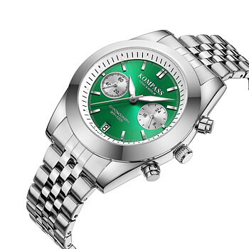 Kompass Navigator Chrono Silver Green