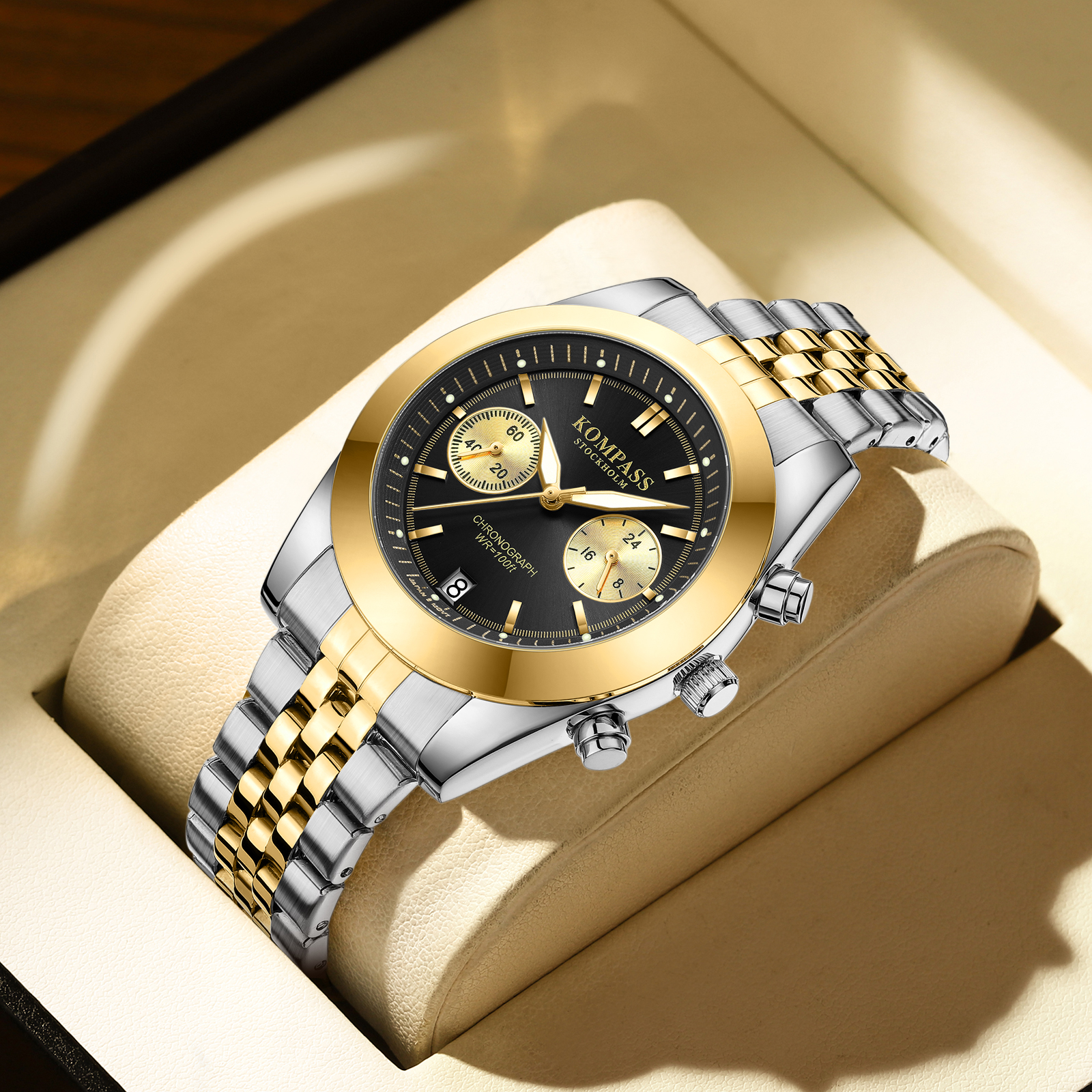 Kompass Navigator Chrono Silver Gold Black - 5