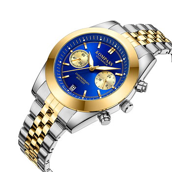 Kompass Navigator Chrono Silver Gold Blue