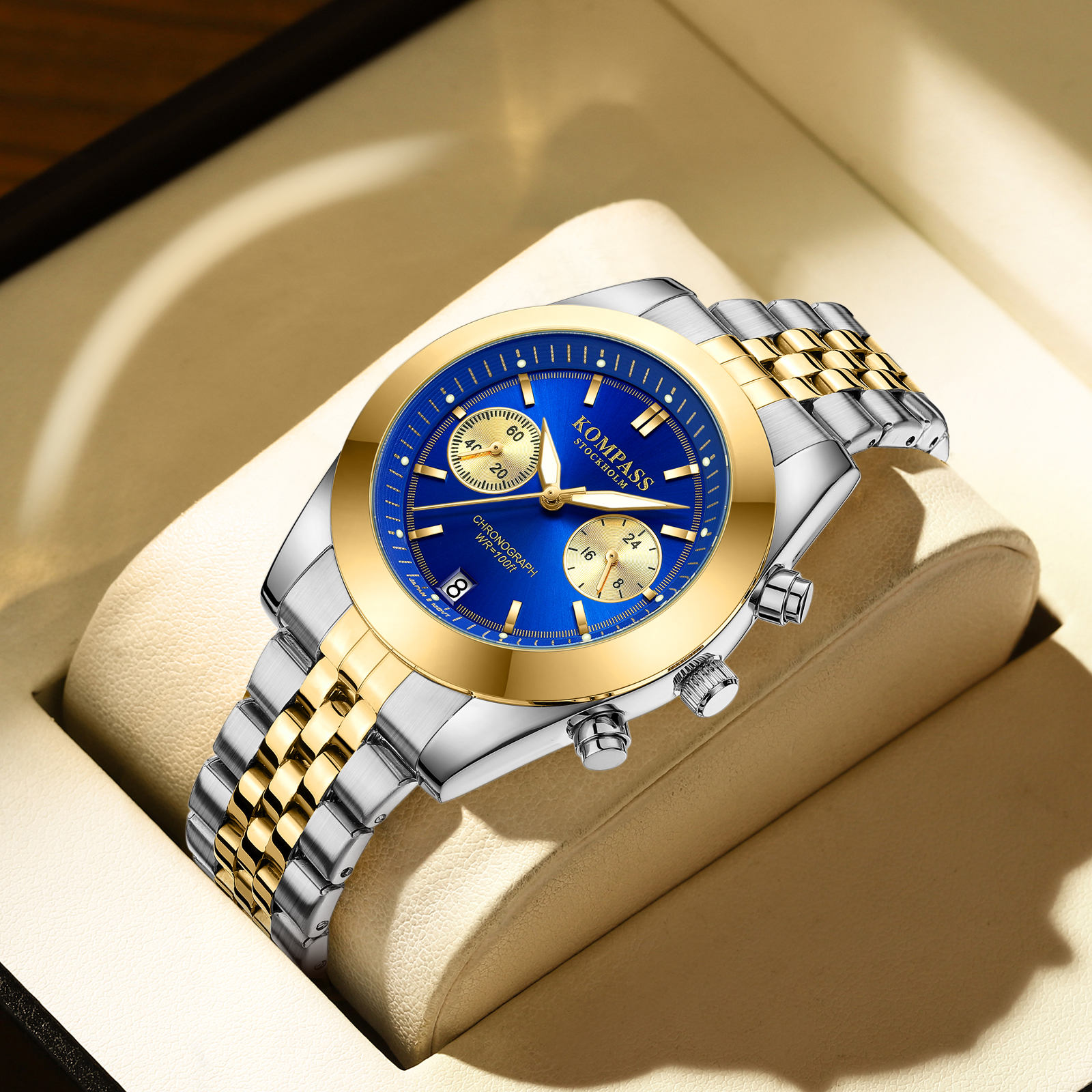Kompass Navigator Chrono Silver Gold Blue - 5