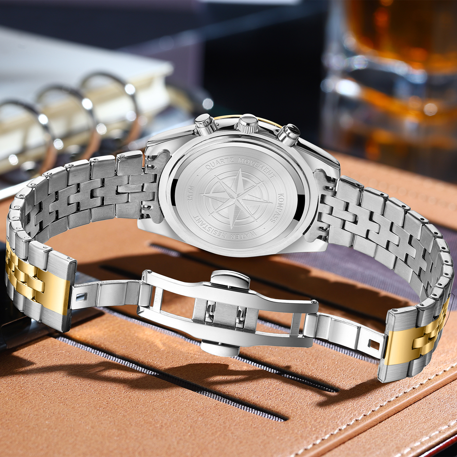 Kompass Navigator Chrono Silver Gold Blue - 9