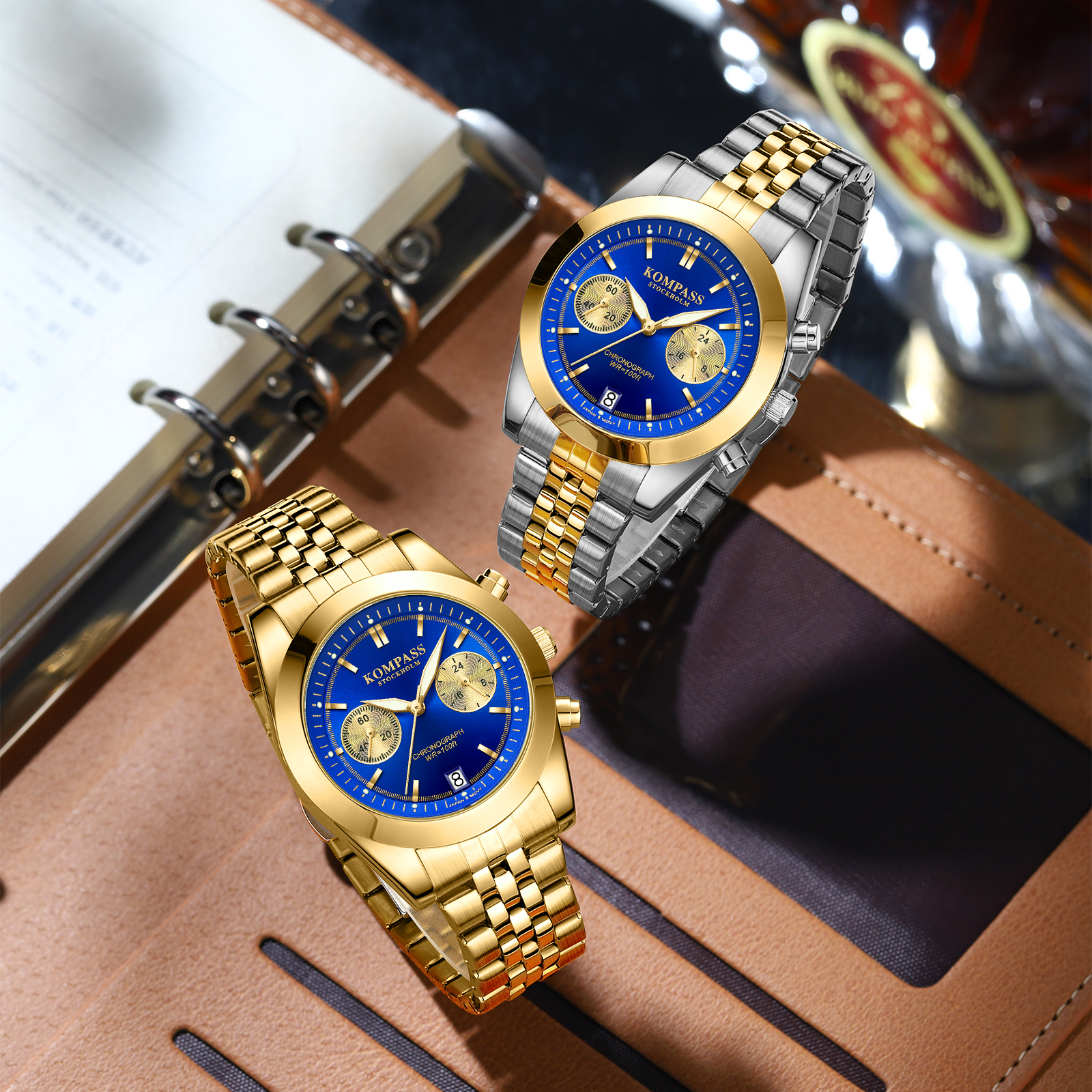 Kompass Navigator Chrono Silver Gold Blue - 8