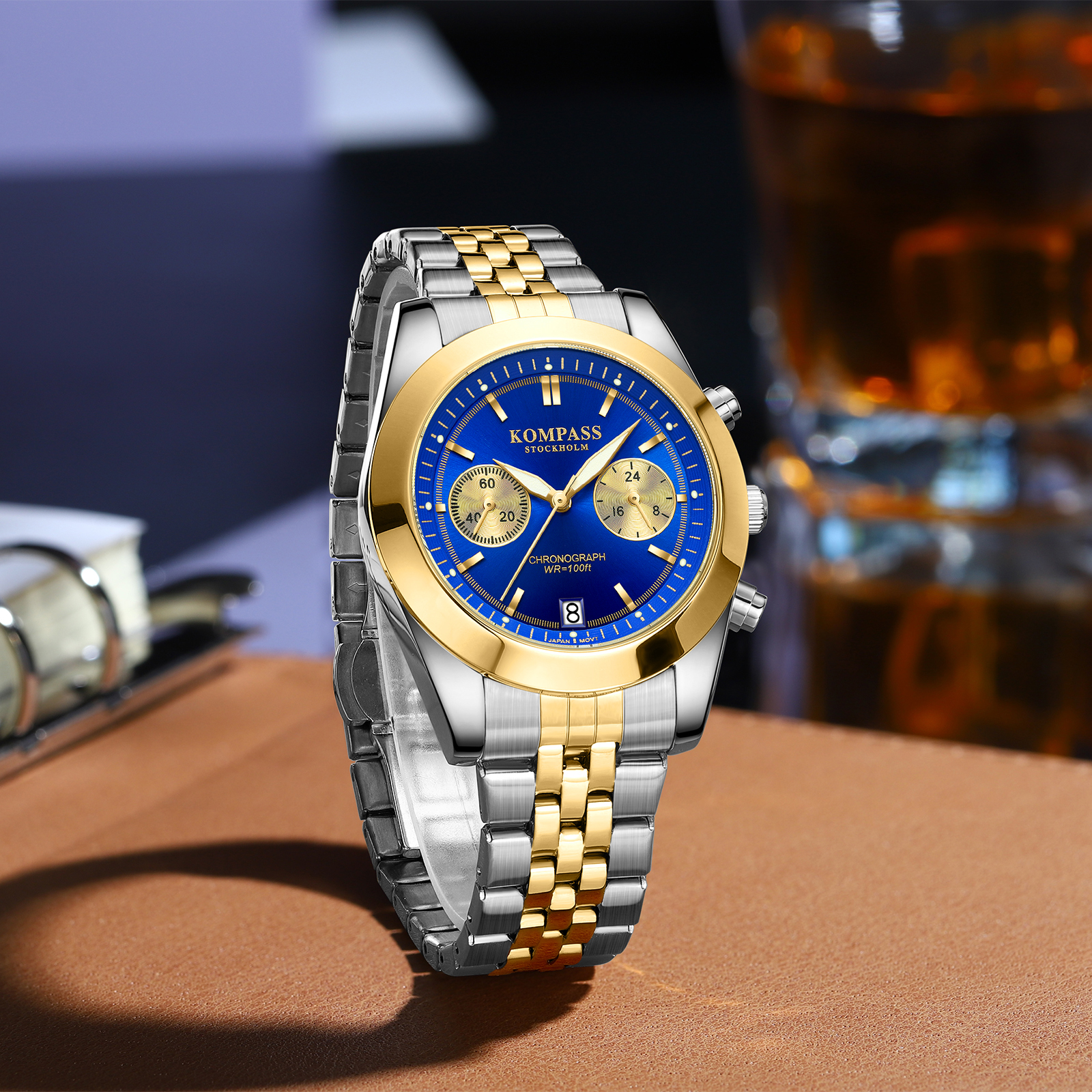 Kompass Navigator Chrono Silver Gold Blue - 4