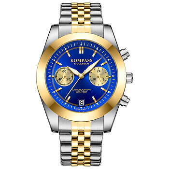 Kompass Navigator Chrono Silver Gold Blue