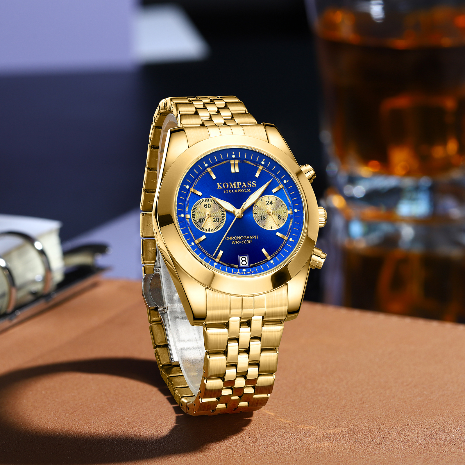 Kompass Navigator Chrono Gold Blue - 4