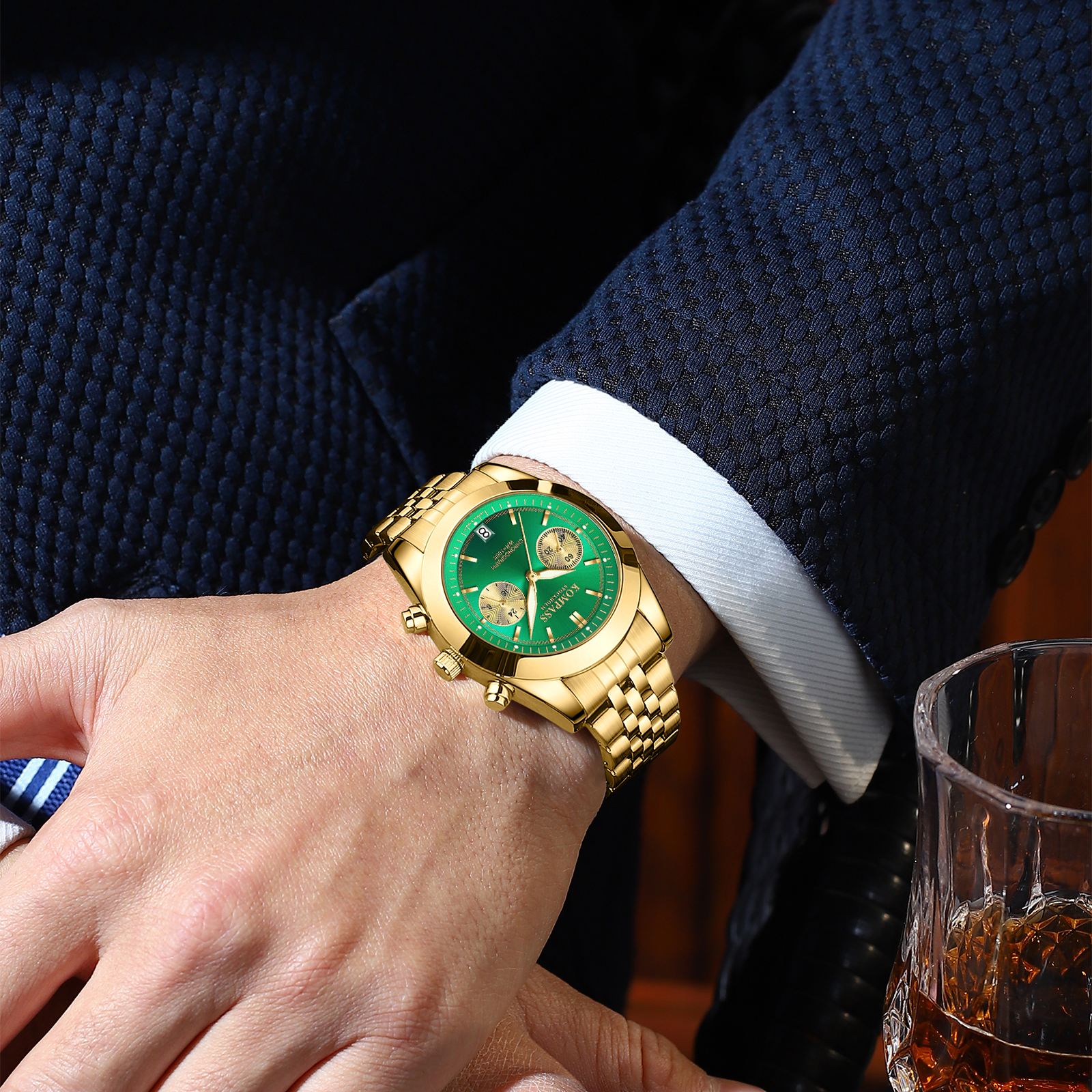 Kompass Navigator Chrono Gold Green - 7