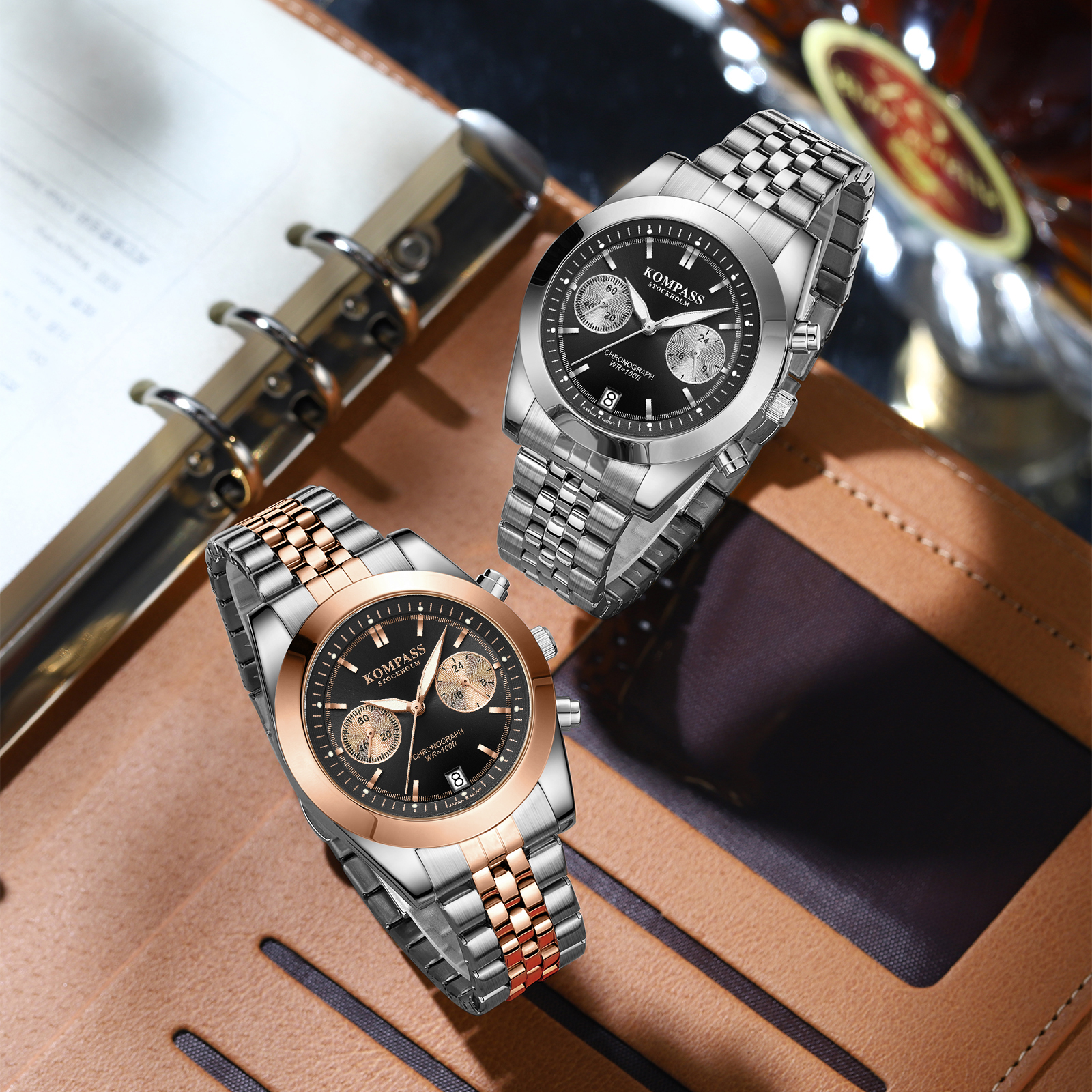 Kompass Navigator Chrono Silver Rose Gold Black - 7