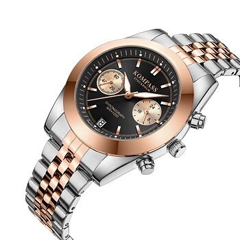 Kompass Navigator Chrono Silver Rose Gold Black