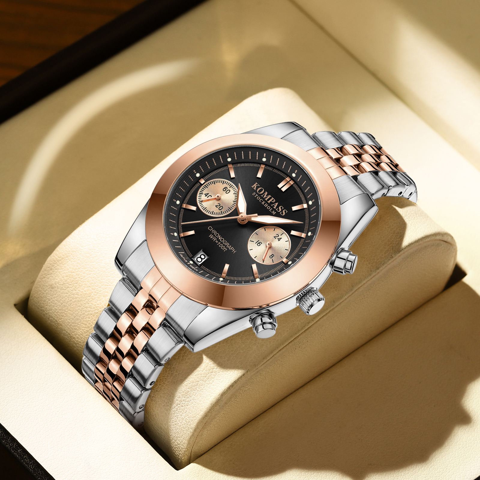 Kompass Navigator Chrono Silver Rose Gold Black - 4