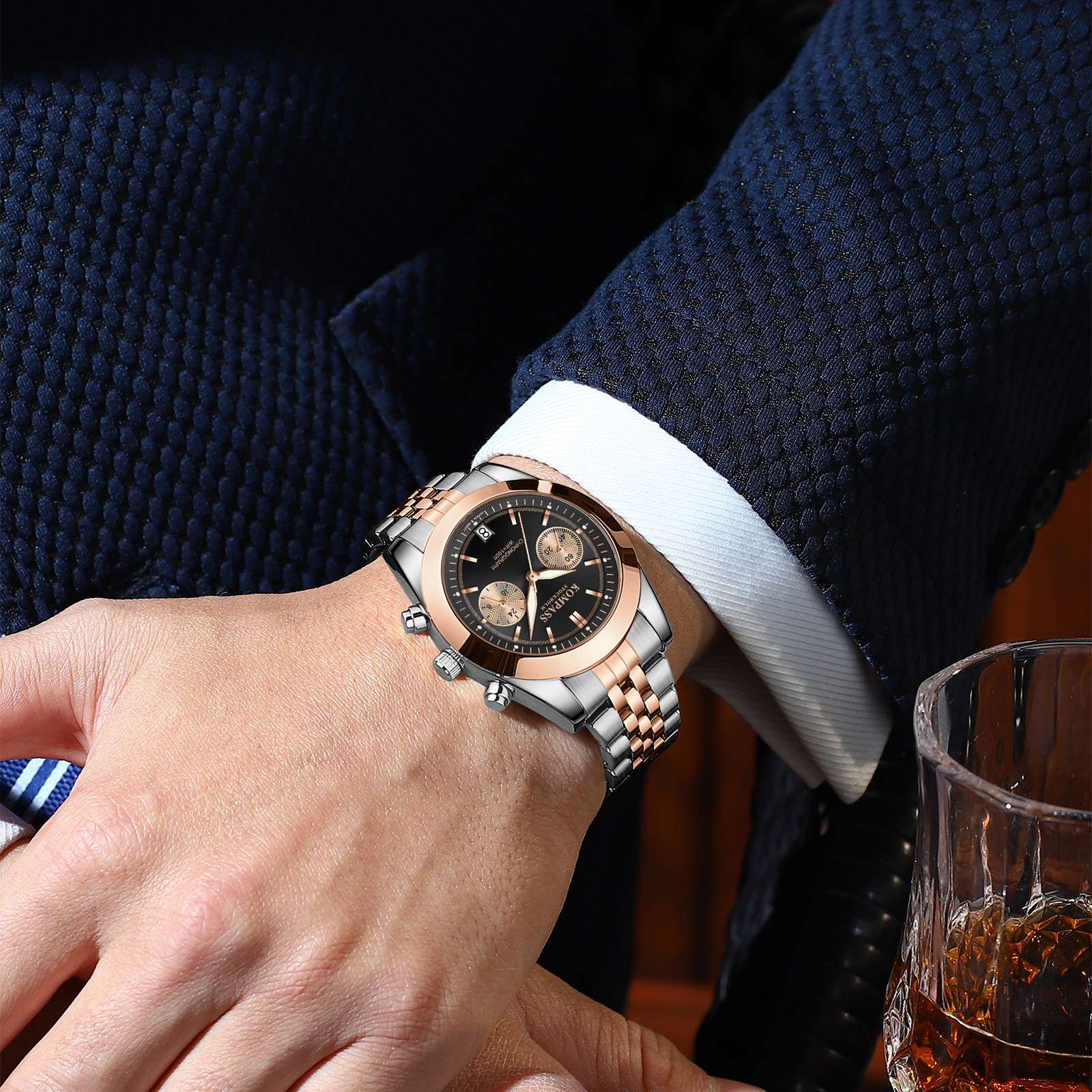 Kompass Navigator Chrono Silver Rose Gold Black - 6