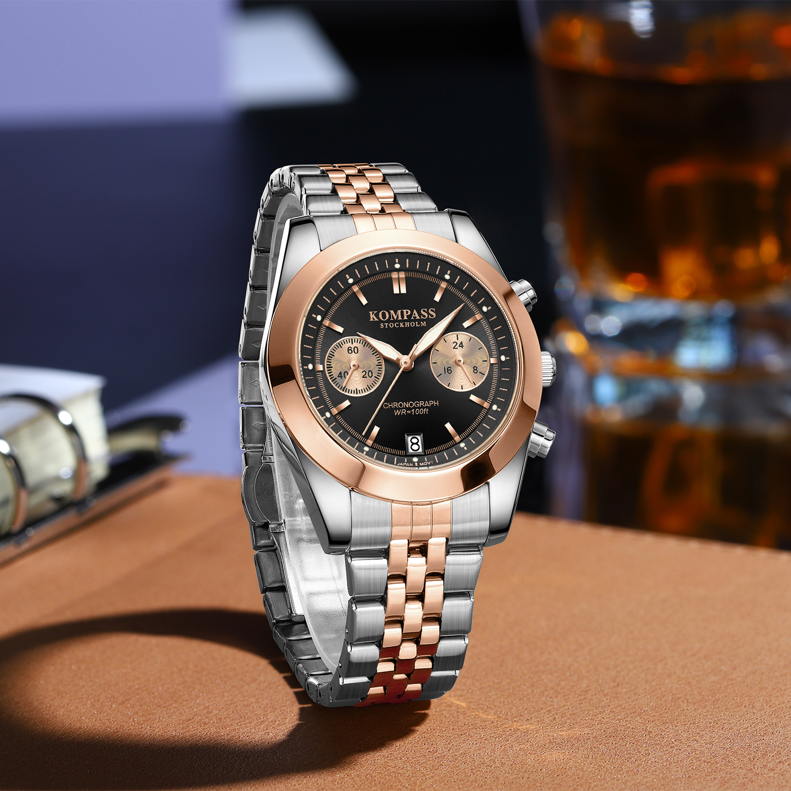 Kompass Navigator Chrono Silver Rose Gold Black - 3