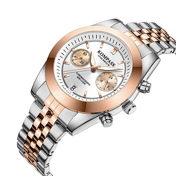 Kompass Navigator Chrono Silver Rose Gold